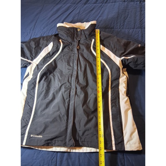 Columbia Titanium Omni Tech 3 In 1 Women Size XL Interchange Jacket Black White - Picture 3 of 6